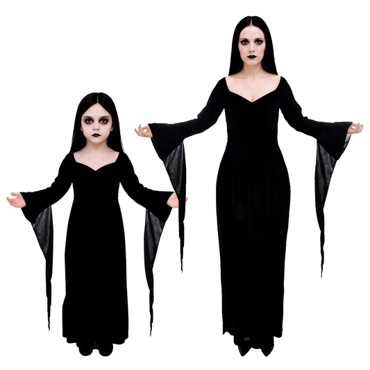 TRAJE MERLINA MORTICIA ADDAMS - DIFERENTES TALLAS