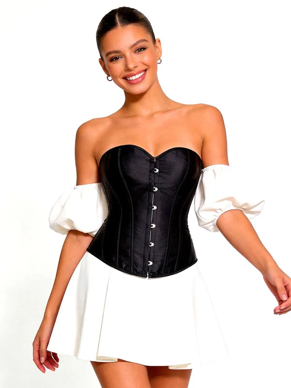 CORSET SATIN NEGRO