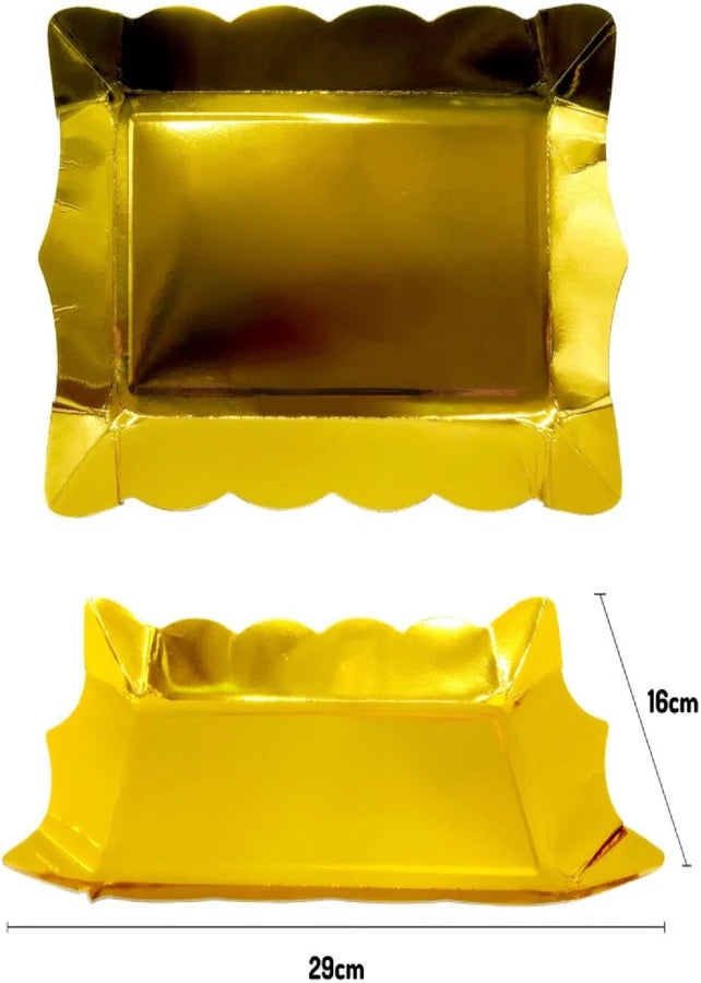 BANDEJA CARTON 16X29 DORADO X10UNI