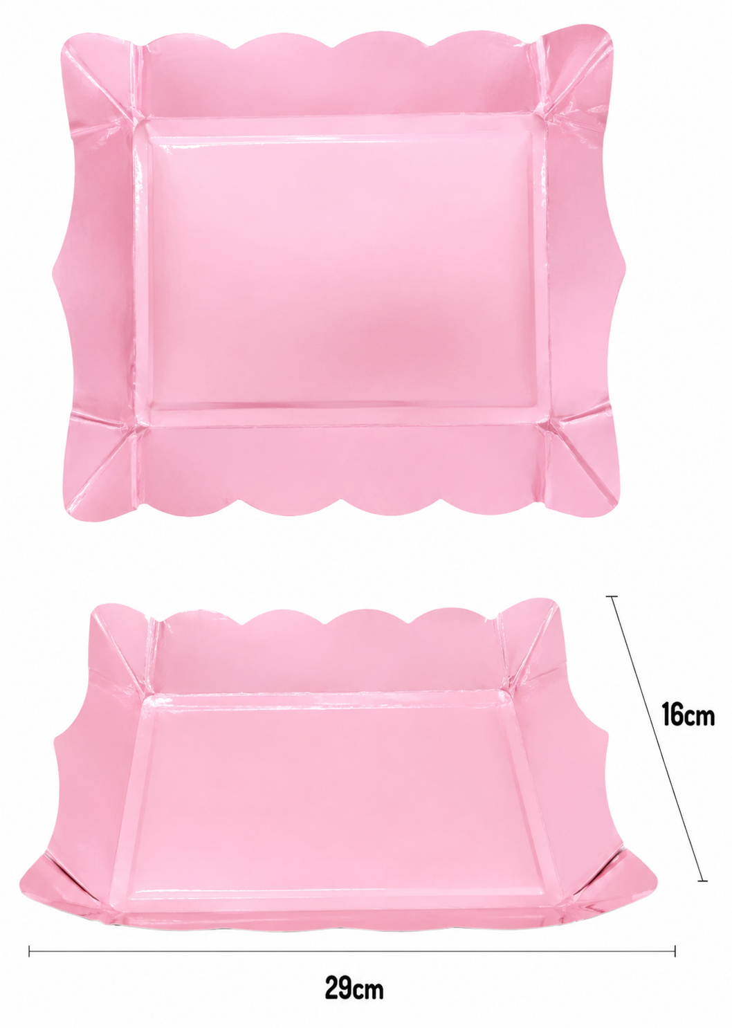 BANDEJA CARTON 16X29 ROSADO X10UNI