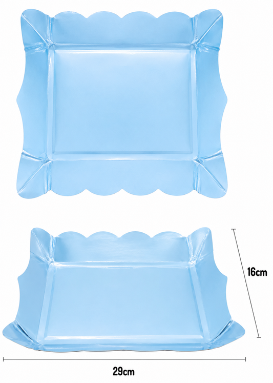 BANDEJA CARTON 16X29 CELESTE X10UNI