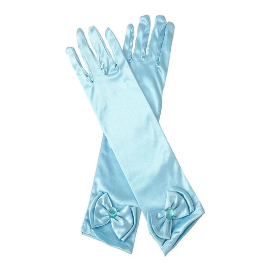 GUANTE LISO ELASTICADO 30CM CELESTE X1PAR