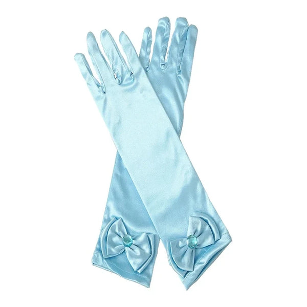 GUANTE LISO ELASTICADO 30CM CELESTE X1PAR