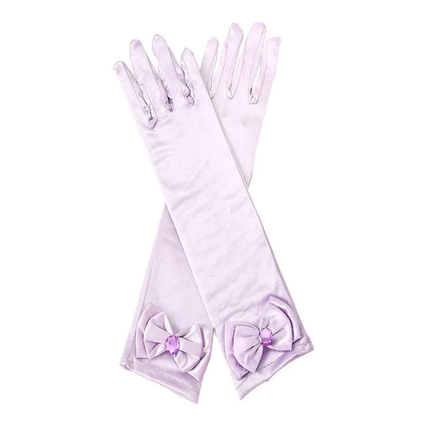 GUANTE LISO ELASTICADO 30CM LILA X1PAR