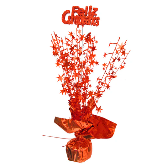 CENTRO MESA METAL FELIZ CUMPLE ROJO X1U