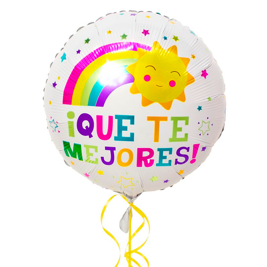 GLOBO METALICO FRASE QUE TE MEJORES 45CM