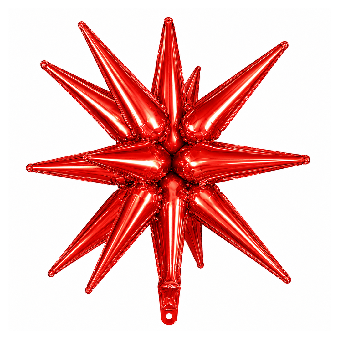 GLOBO METALICO ESTRELLA EXPLOSION ROJA 26" 65X65CM