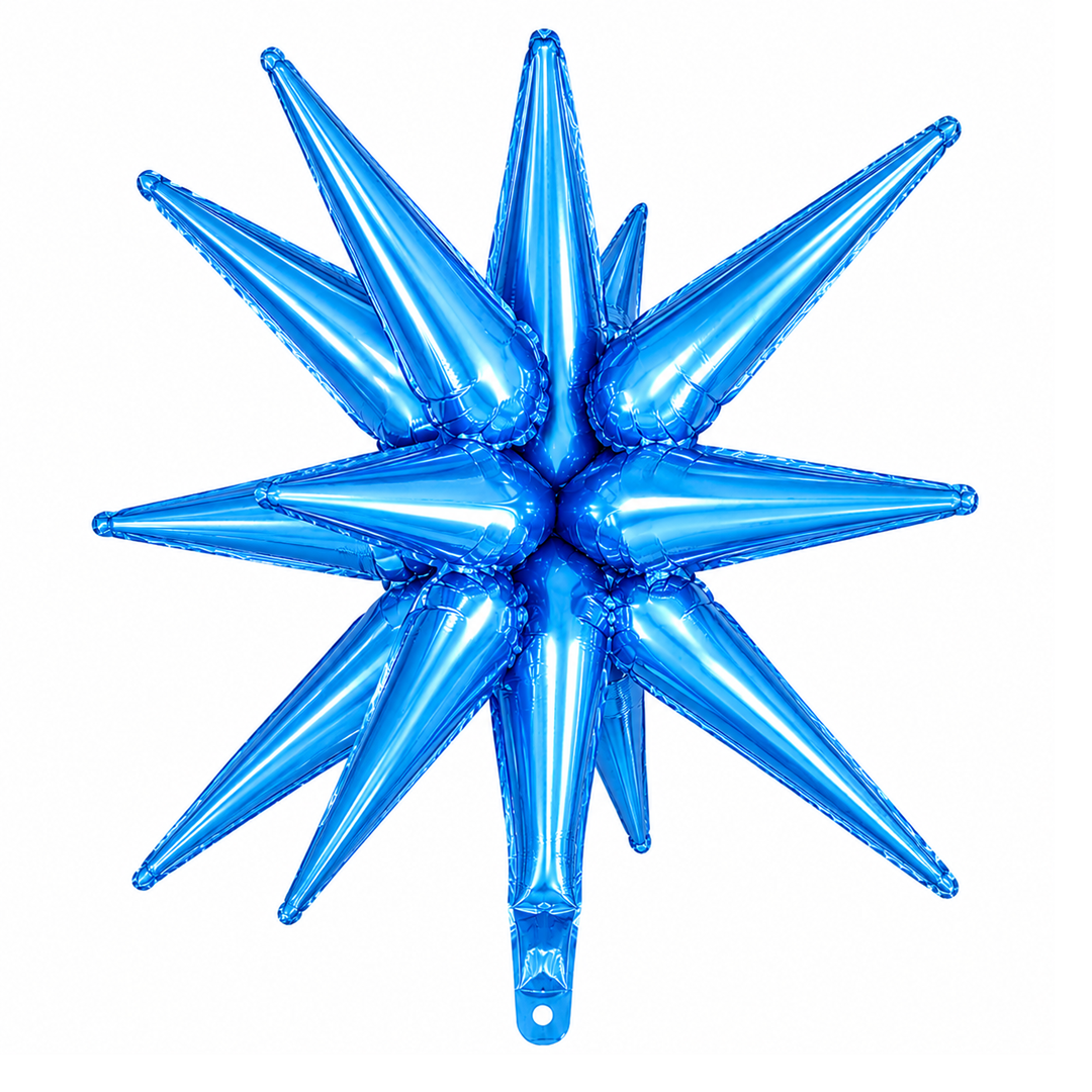 GLOBO METALICO ESTRELLA EXPLOSION AZUL 26" 65X65CM