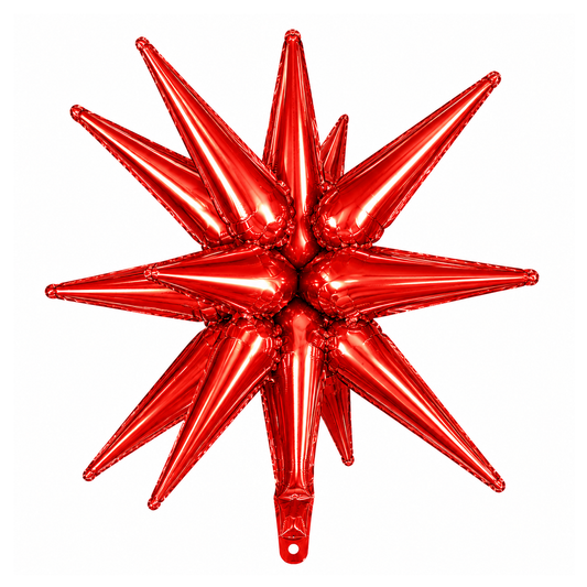 GLOBO METALICO ESTRELLA EXPLOSION ROJO 40" 100X100CM