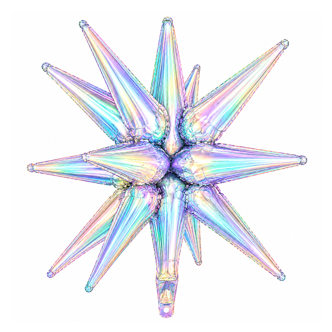 GLOBO METALICO ESTRELLA EXPLOSION IRIDISCENTE 27" 76X76CM