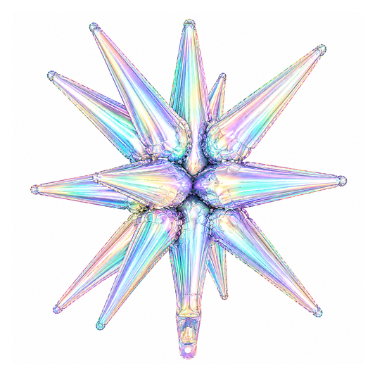 GLOBO METALICO ESTRELLA EXPLOSION IRIDISCENTE 27" 76X76CM
