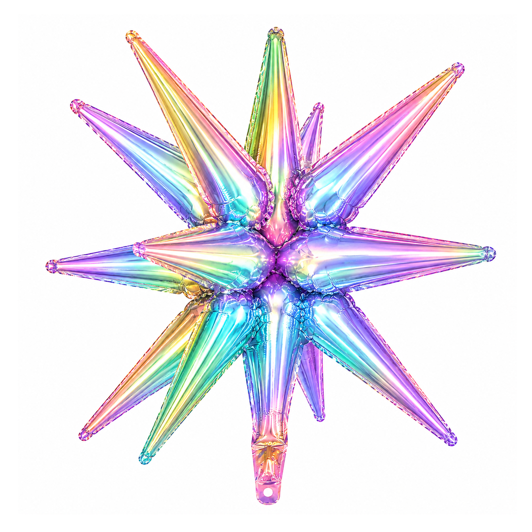 GLOBO METALICO ESTRELLA EXPLOSION TORNASOL 27" 76X76CM