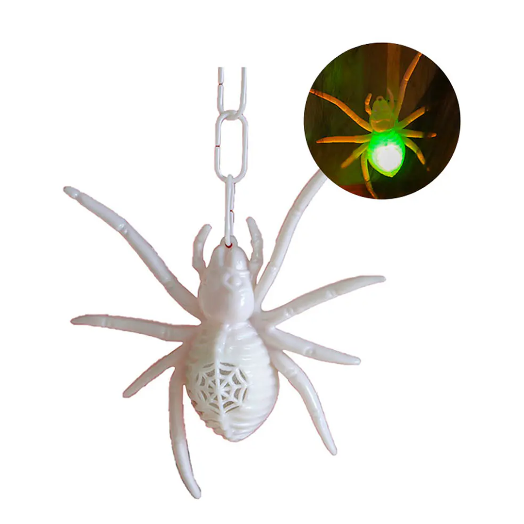 COLGANTE ARAÑA BLANCA HALLOWEEN CON LUZ 28CM X1U