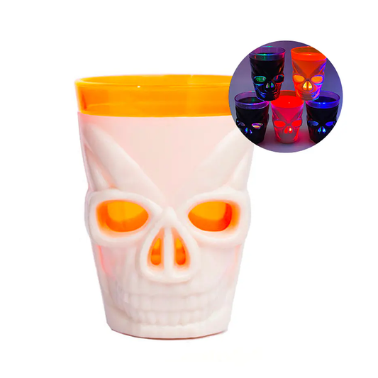 VASO CALAVERA CON LUCES DE HALLOWEEN 24X5X7CM X1U