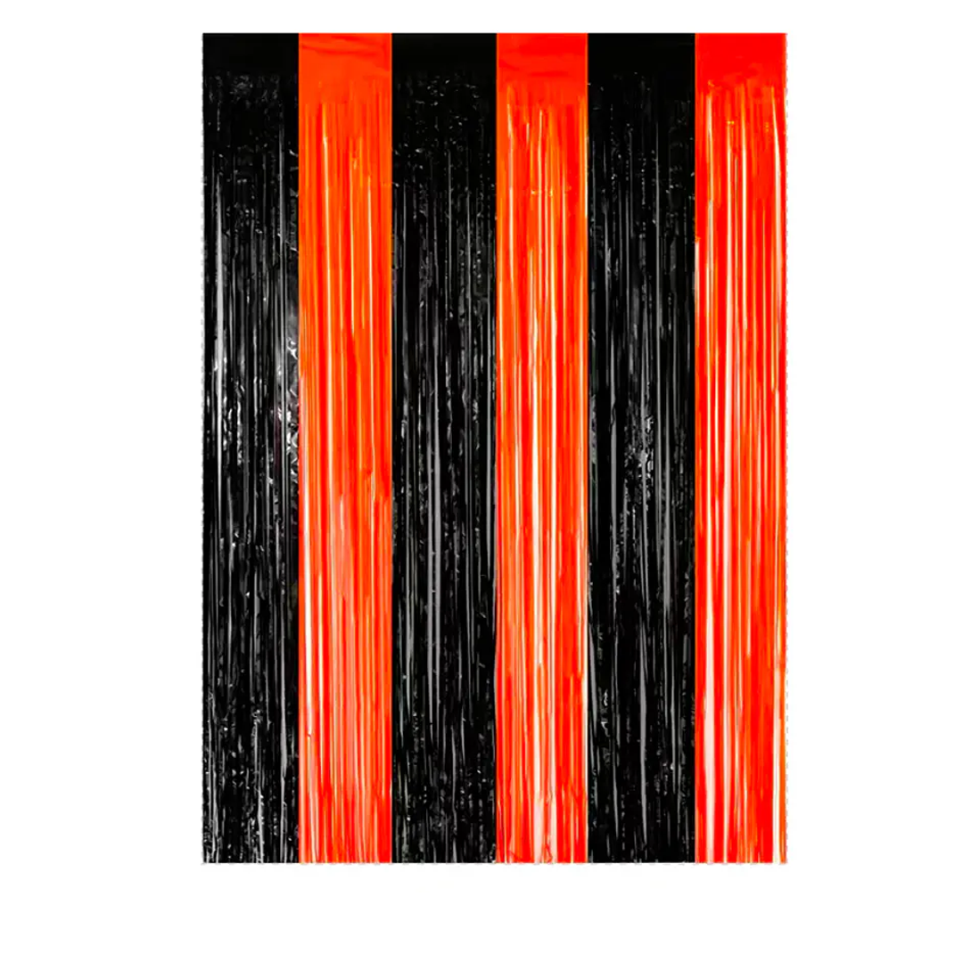 CORTINA HALLOWEEN NARANJO/NEGRO 100X200CM X1U