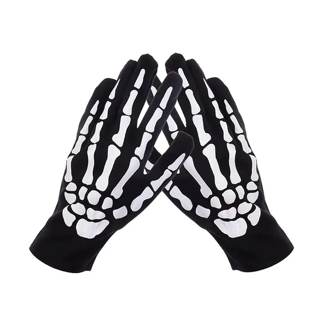 GUANTES DE ESQUELETO 11X21CM X1U