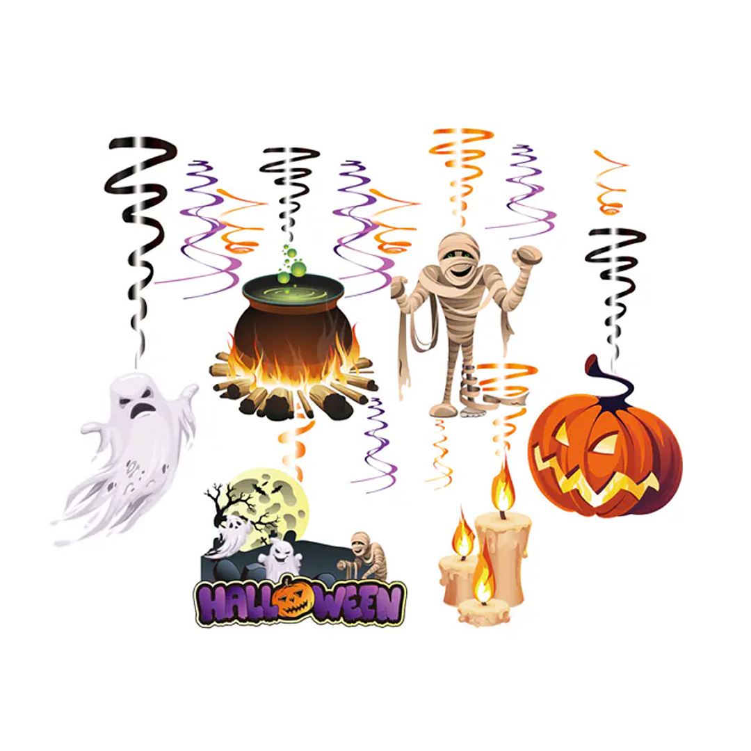COLGANTES ESPIRAL HALLOWEEN X12U