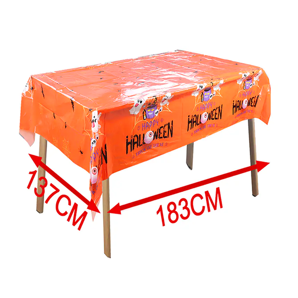 MANTEL PLÁSTICO DE CALABAZA 137X183CM