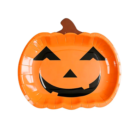 PLATOS DE CARTÓN CALABAZA 23CM X1U