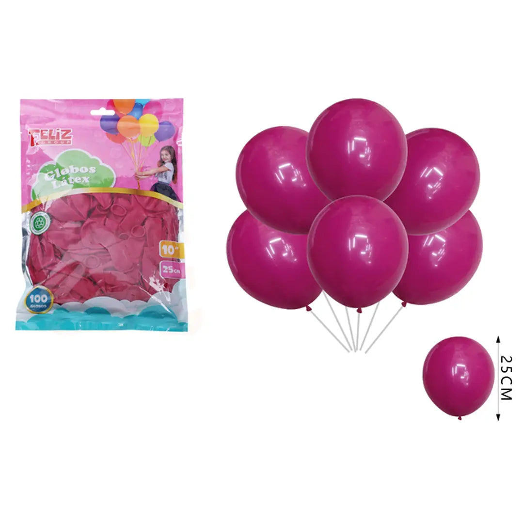 GLOBOS VINO ROJO 25CM X100U