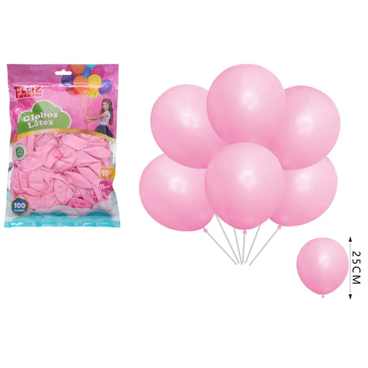 GLOBOS ROSADO CLARO 25CM X100U