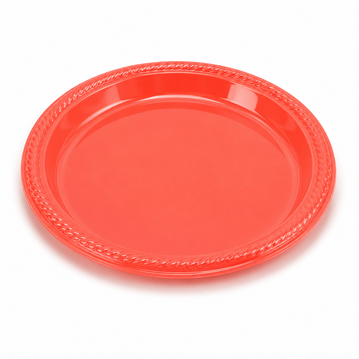 PLATO PLASTICO ROJO 23CM X10U
