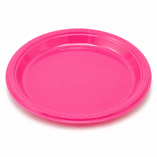 PLATO PLASTICO FUCSIA 23CM X10U