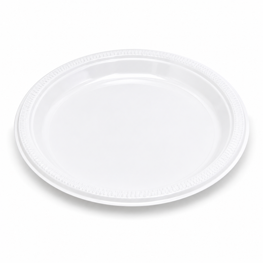 PLATO PLASTICO BLANCO 23CM X10U