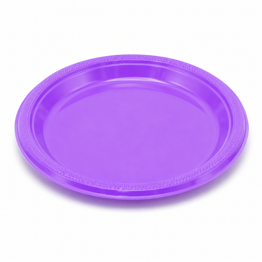 PLATO PLASTICO MORADO 23CM X10U