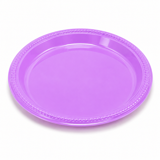 PLATO PLASTICO LILA 23CM X10U