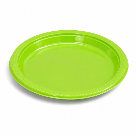 PLATO PLASTICO VERDE 23CM X10U