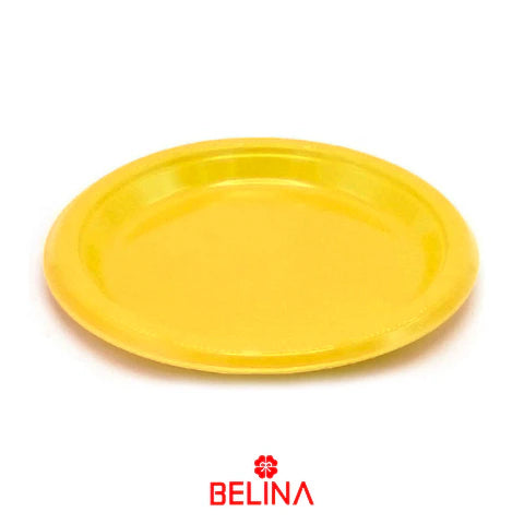 PLATO PLASTICO AMARILLO 23CM X10U