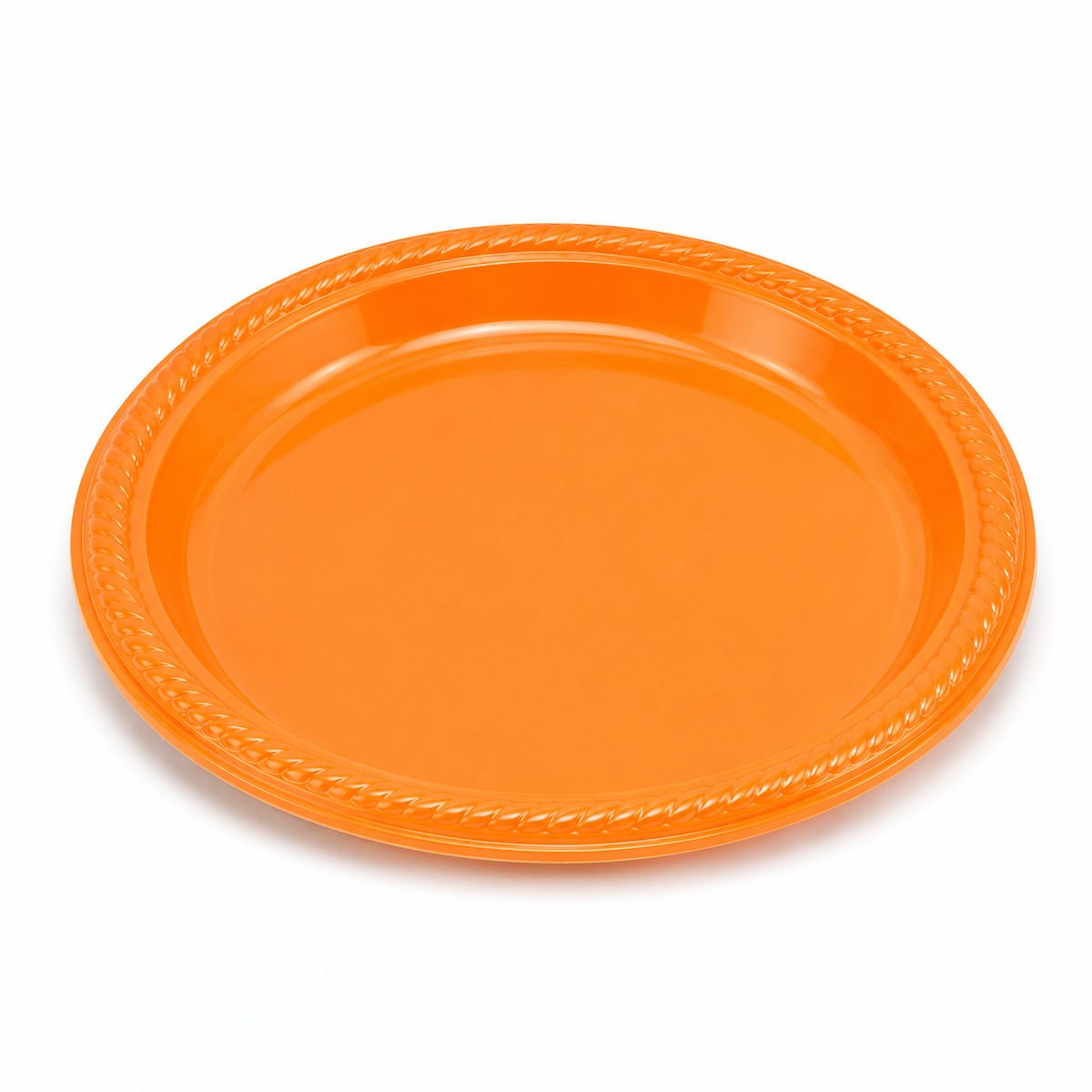 PLATO PLASTICO NARANJO 23CM X10U