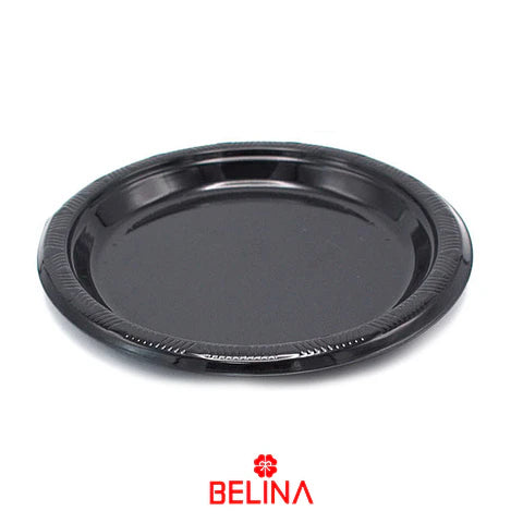 PLATO PLASTICO NEGRO 23CM X10U