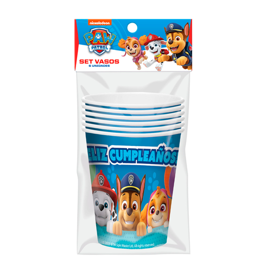 VASOS PAPEL PAW PATROL X6U