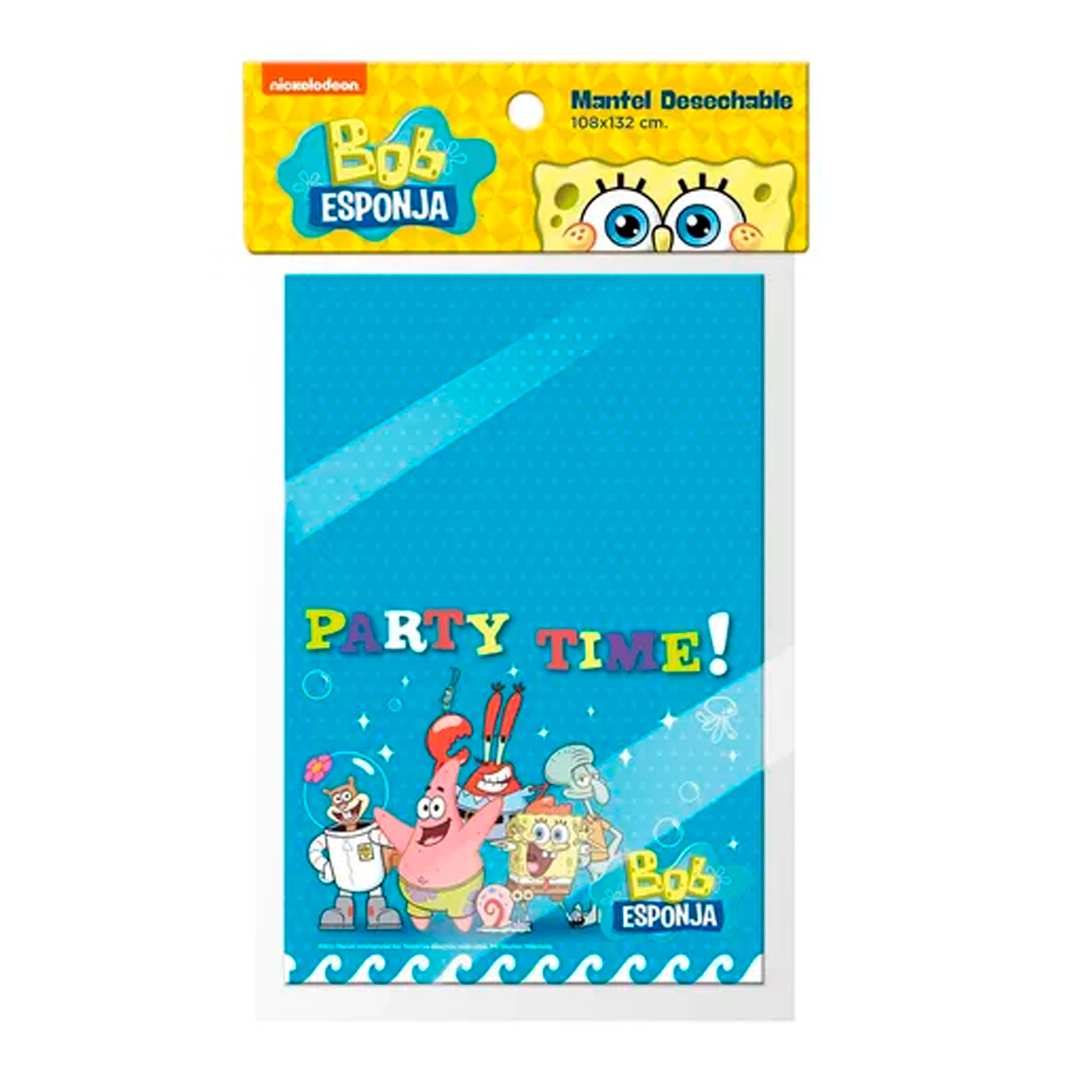 MANTEL DESECHABLE BOB ESPONJA 108X182CM X1U
