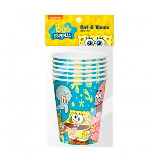 VASOS PAPEL BOB ESPONJA X6U