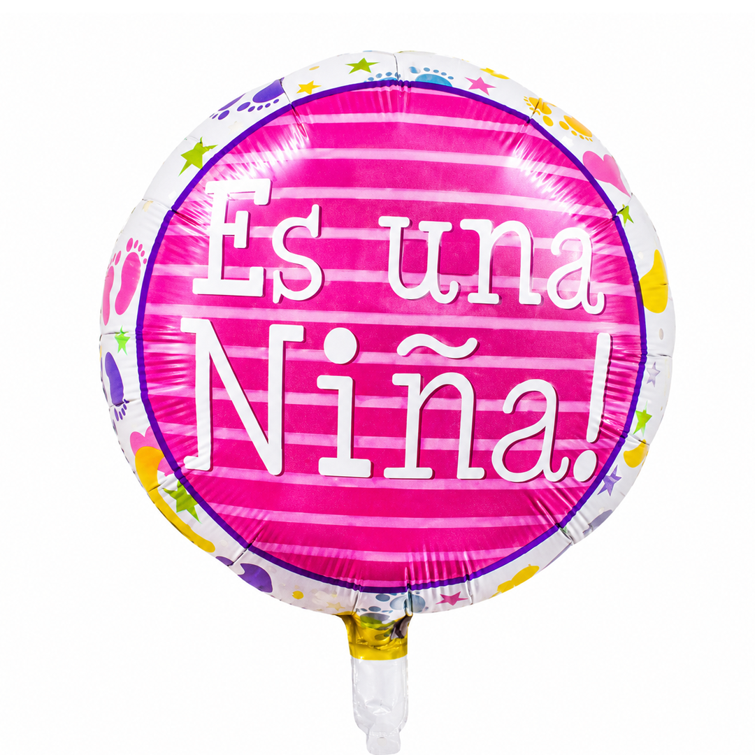 GLOBO METALIZADO ES UNA NIÑA 18" 45X45CM X1U