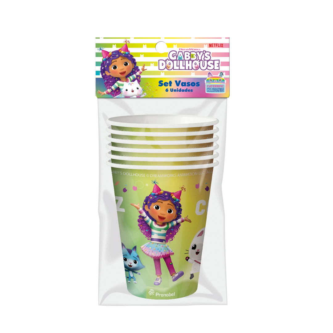 VASOS PAPEL GABBYS DOLLHOUSE X6U