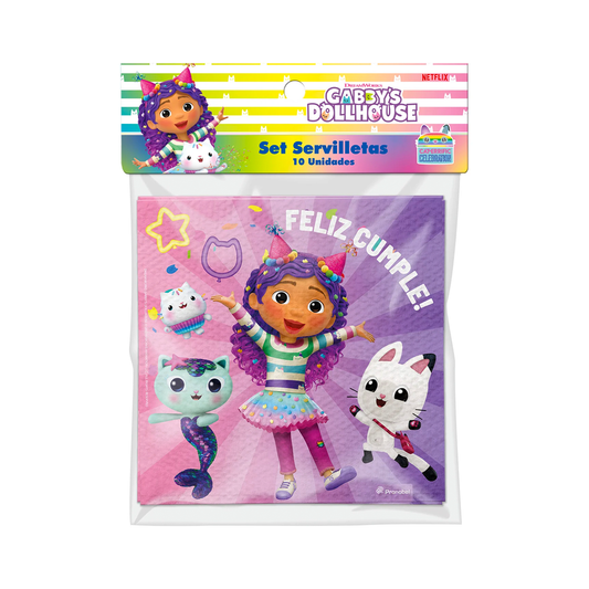 SET 10 SERVILLETAS GABBYS DOLLHOUSE