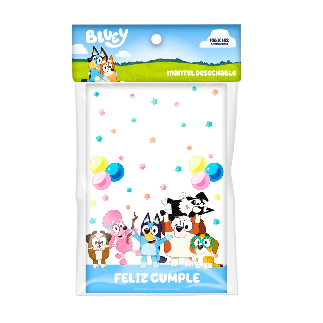 MANTEL DESECHABLE BLUEY 108X182CM X1U