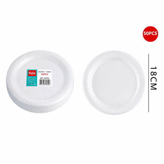 PLATO 7 BLANCO CARTON X50U