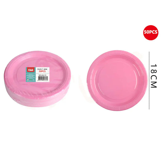 PLATO 7 ROSADO CARTON X50U