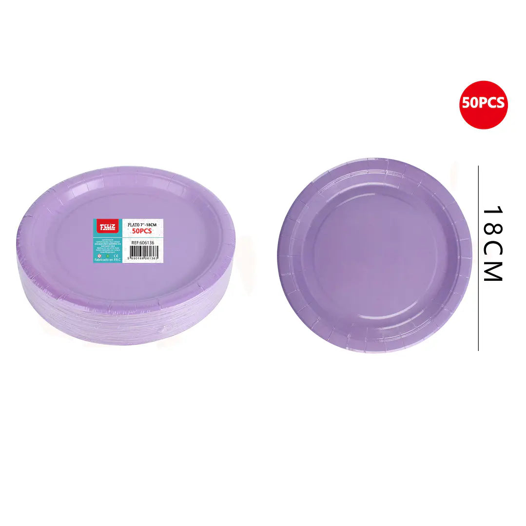 PLATO 7 MORADO CARTON X50U