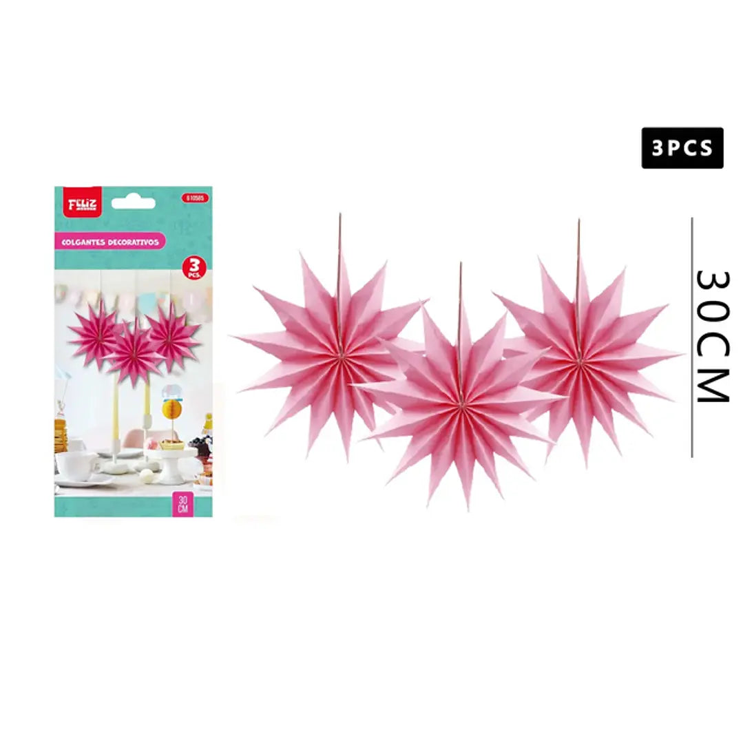 GUIRNALDA DECORATIVA ROSADO 30CM X3U