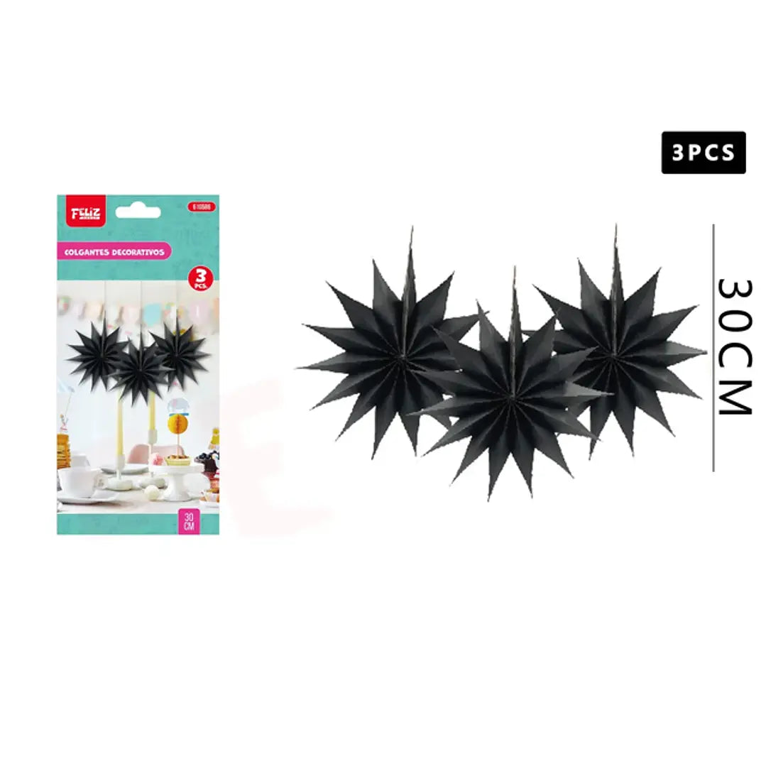GUIRNALDA DECORATIVA NEGRA 30CM X3U