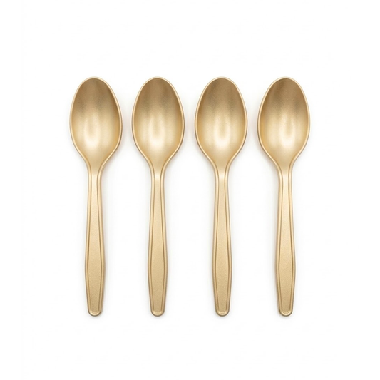 CUCHARAS PLASTICOS DORADO X6U