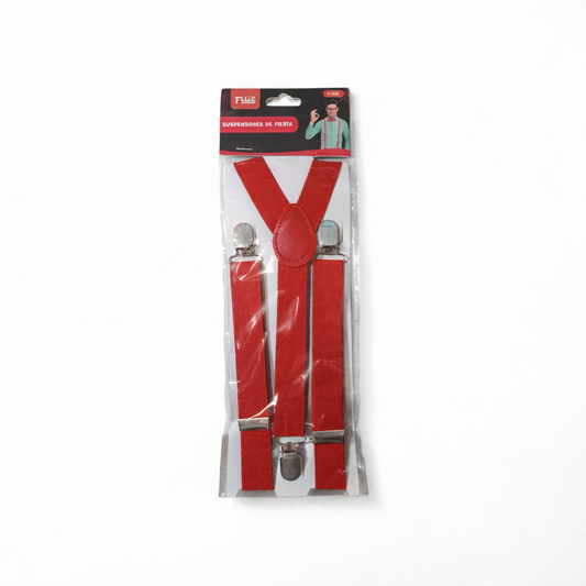 SUSPENDORES DE FIESTA ROJO X1U