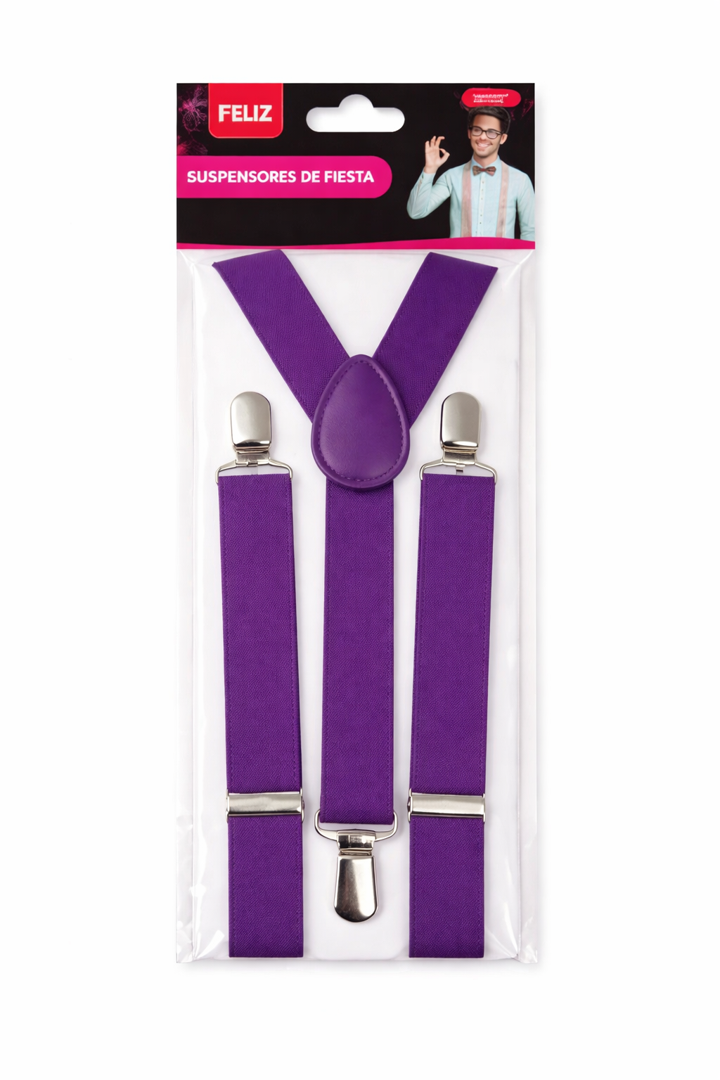 SUSPENDOR DE FIESTA MORADO X1U