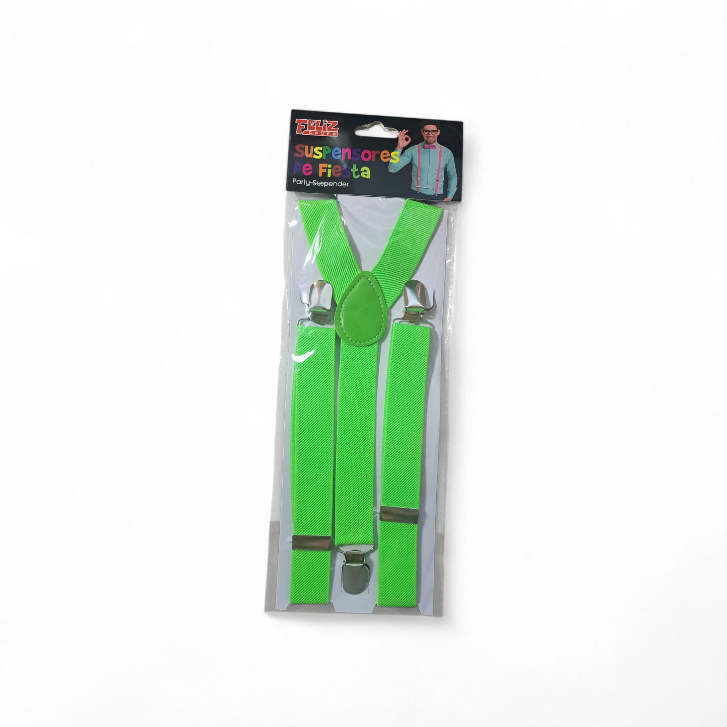 SUSPENDORES DE FIESTA FLUOR VERDE X1U